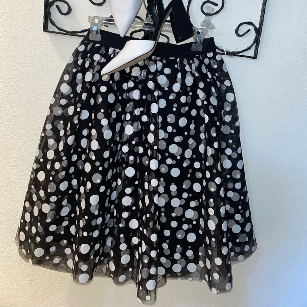 Tulle Black and White Polka Dot Skirt
